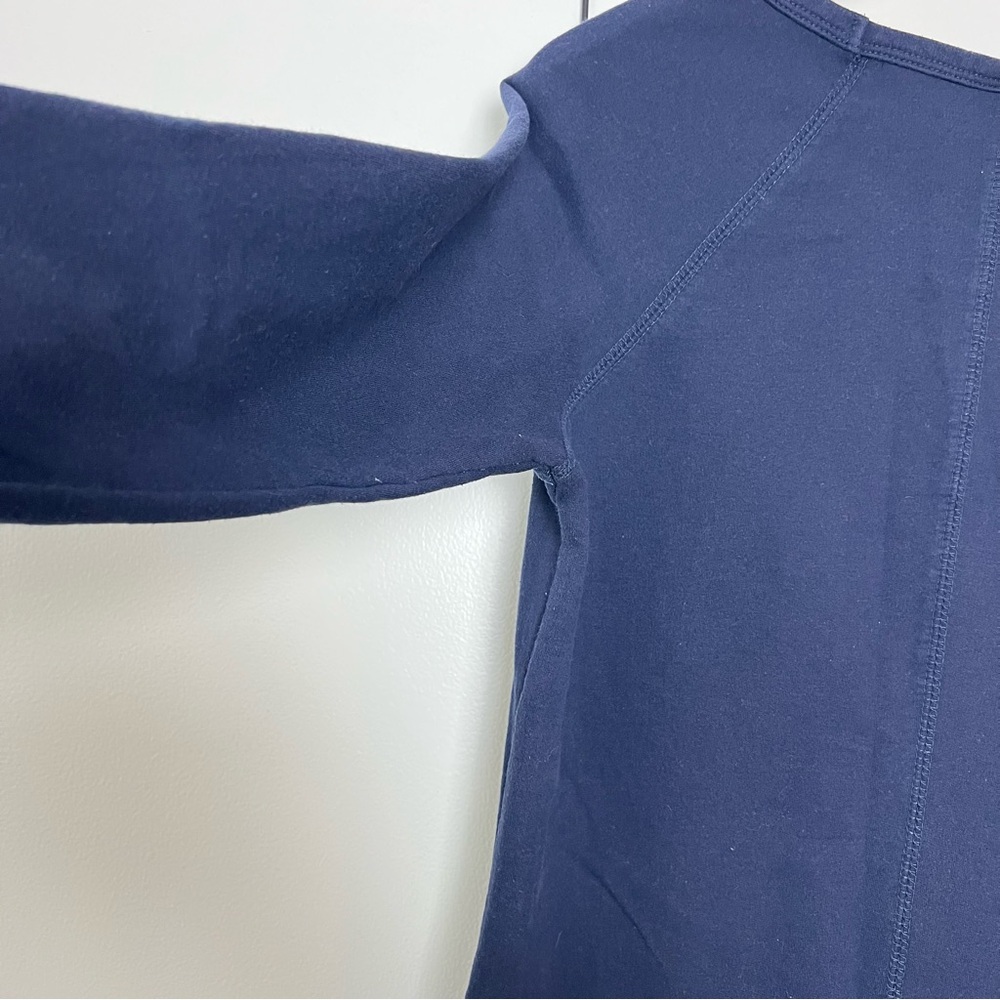 Woman’s Size M Merona Sweatshirt Dress Cotton Blend Navy Blue Midi Length - Picture 4 of 6